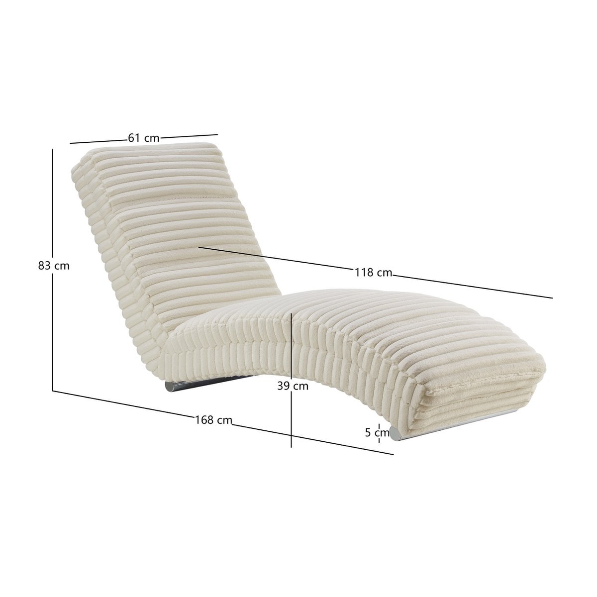 Chaiselongue Plüsch-Cord – Bild 7