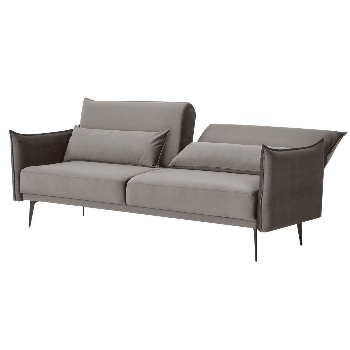 3-Sitzer Sofa Samt Grau – Bild 5
