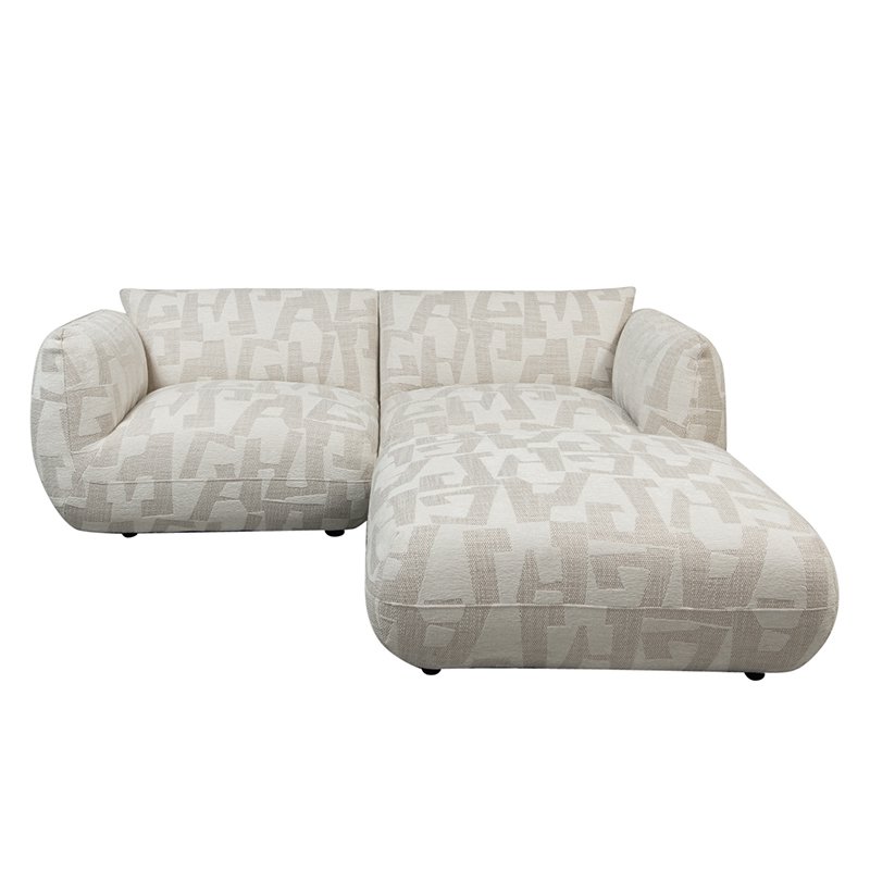 Sofa Amsterdam 2,5-Sitzer + Ottomane Weiße Glyphen – Bild 2