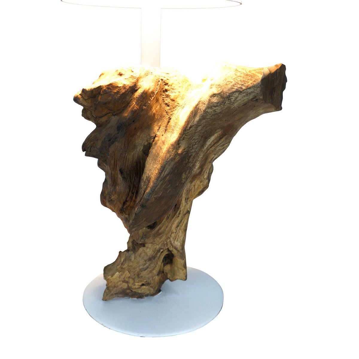 Tischleuchte 29 cm Natur/Weiß mit LED-Akku – Bild 5