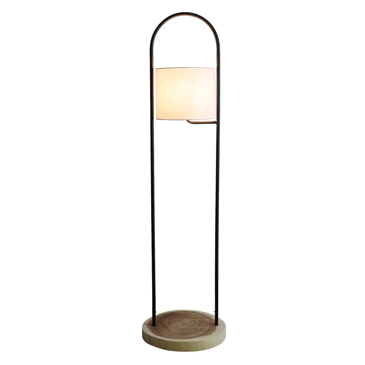 Stehleuchte Akazienholz Natur/Weiß 153 cm