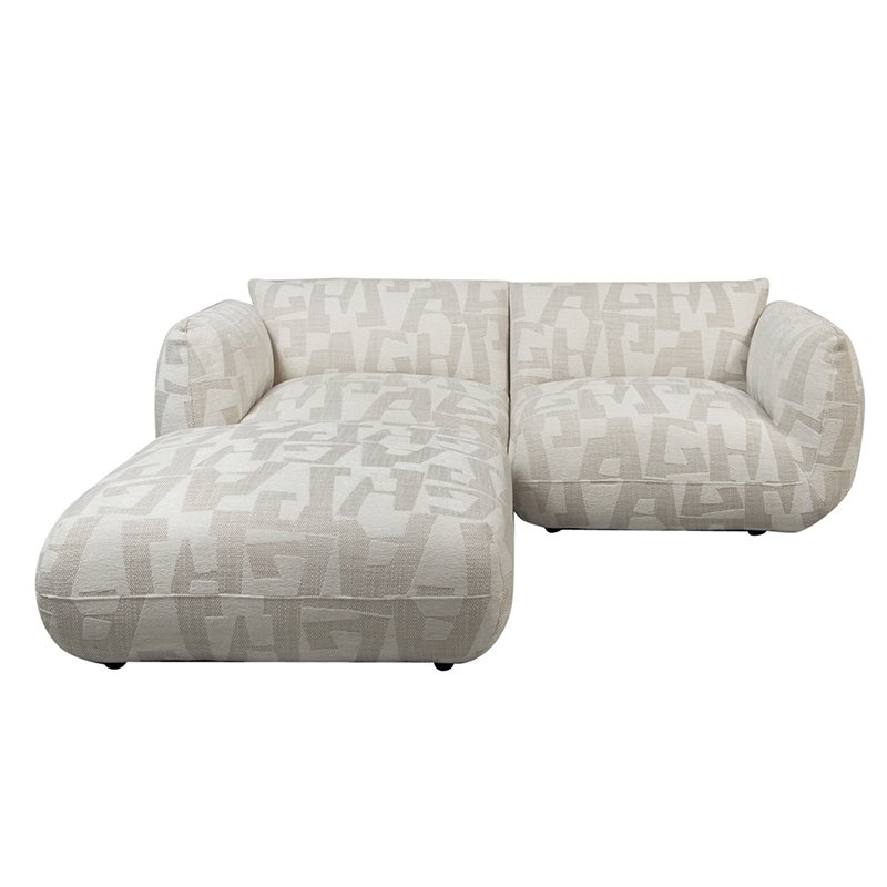 Sofa Amsterdam 2,5-Sitzer + Ottomane Weiße Glyphen – Bild 3