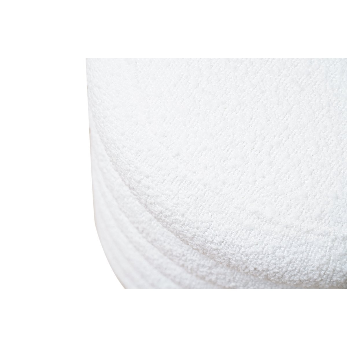 Bouclé Sitzhocker Ø38 cm Weiß – Bild 2