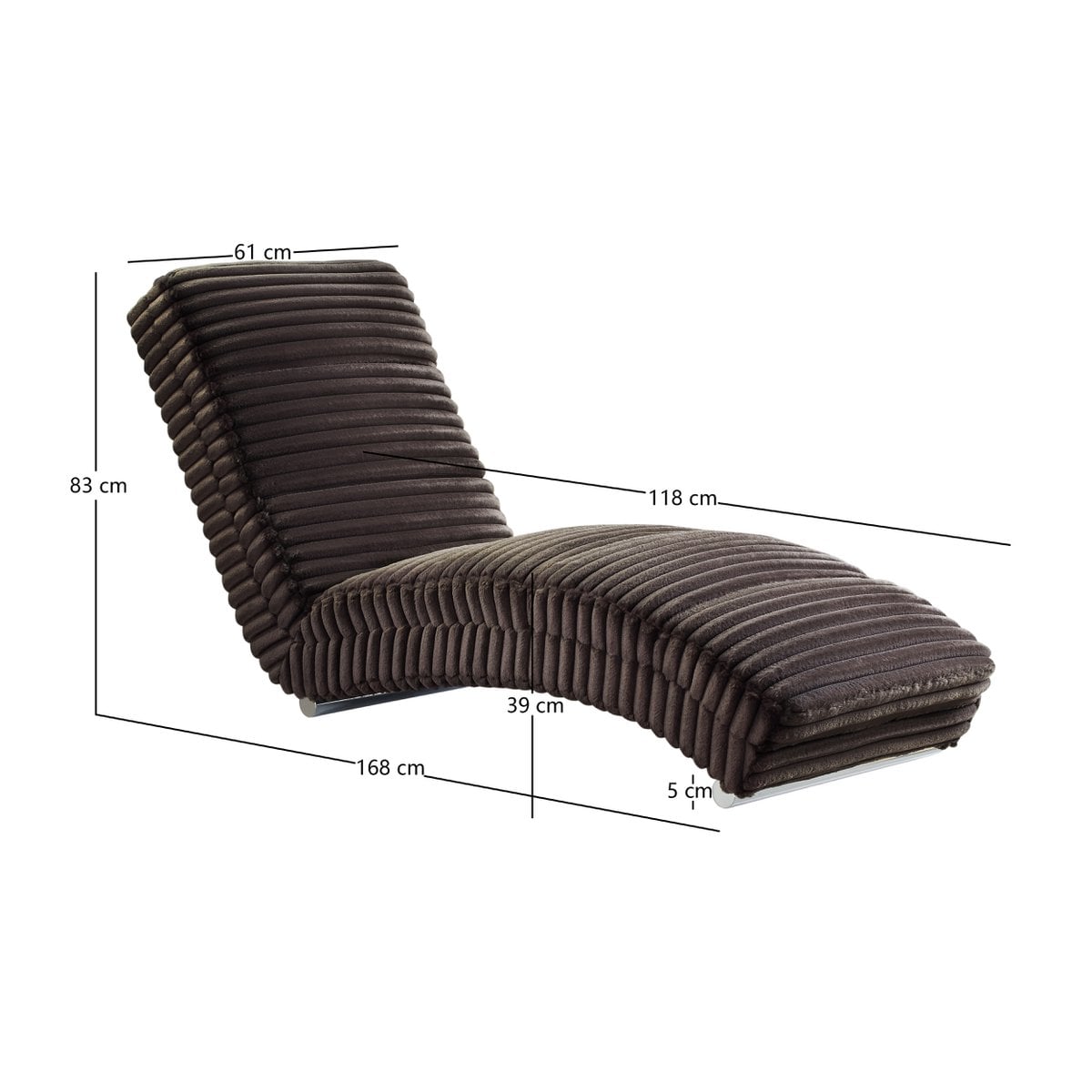 Chaiselongue Plüsch-Cord – Bild 8