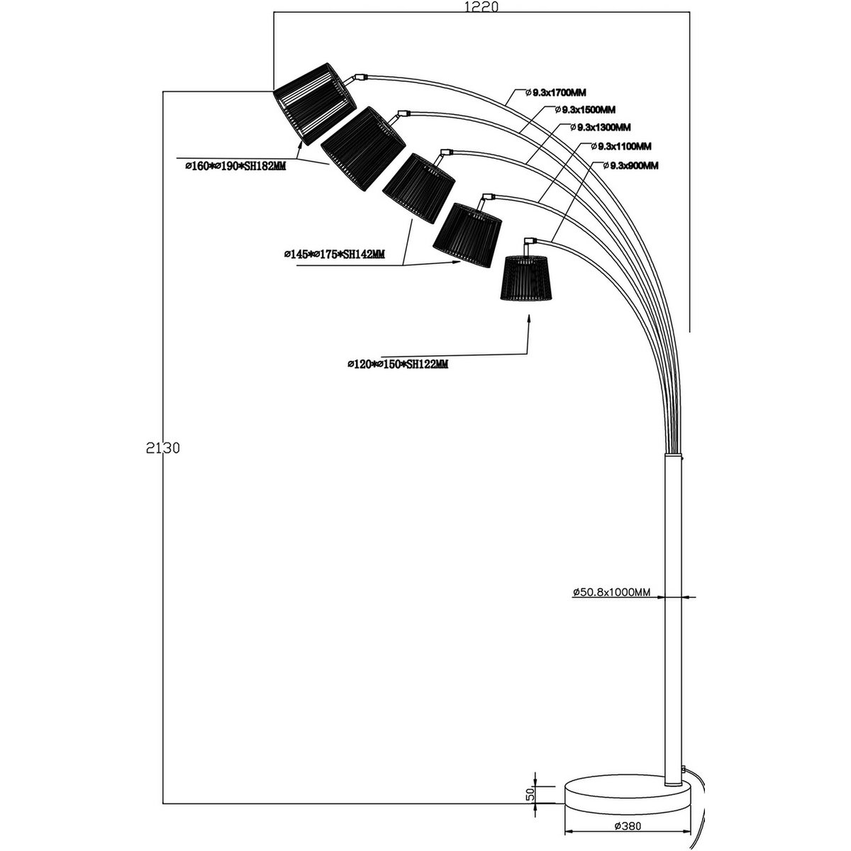 Five Fingers 213 cm Kupfer – Bild 3