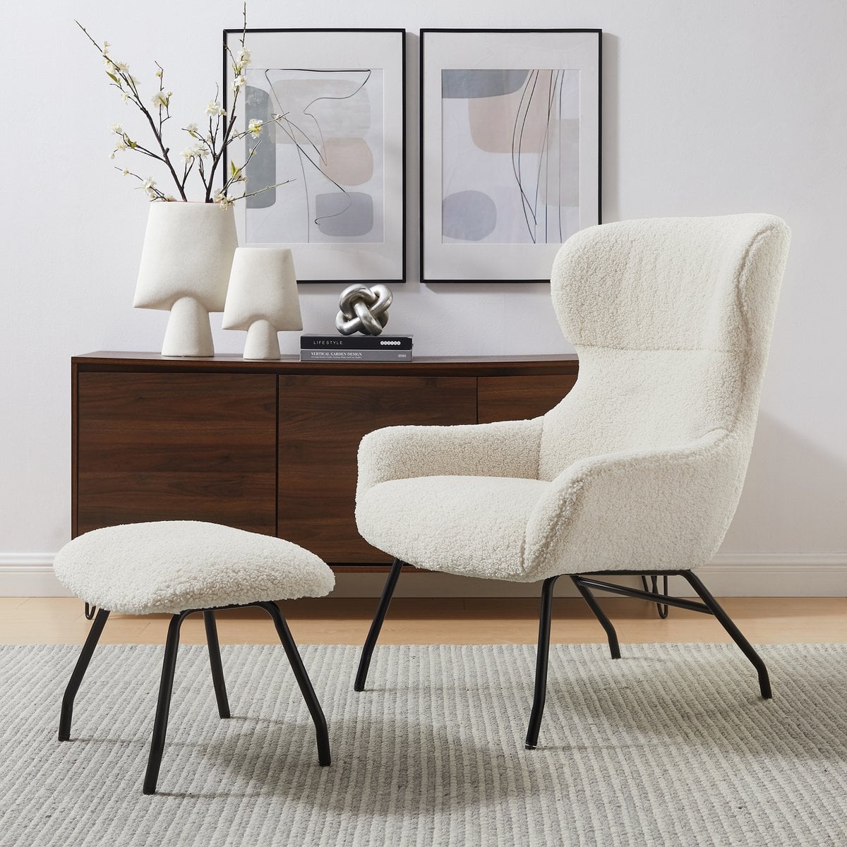 Sessel und Hocker Set Teddyfell – Bild 14