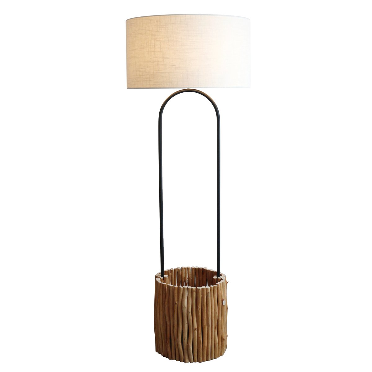 Stehleuchte Treibholz Natur/Weiß 155 cm