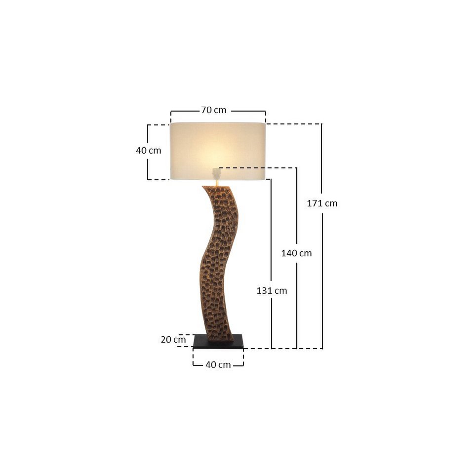 Stehleuchte Akazie/Leinen Natur 171 cm – Bild 10