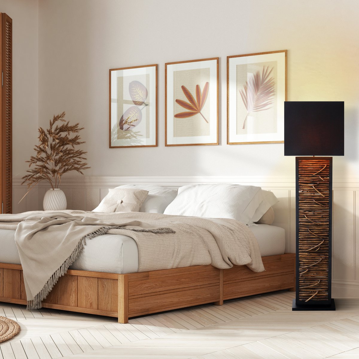 Stehleuchte Treibholz Natur/Schwarz 163 cm – Bild 2