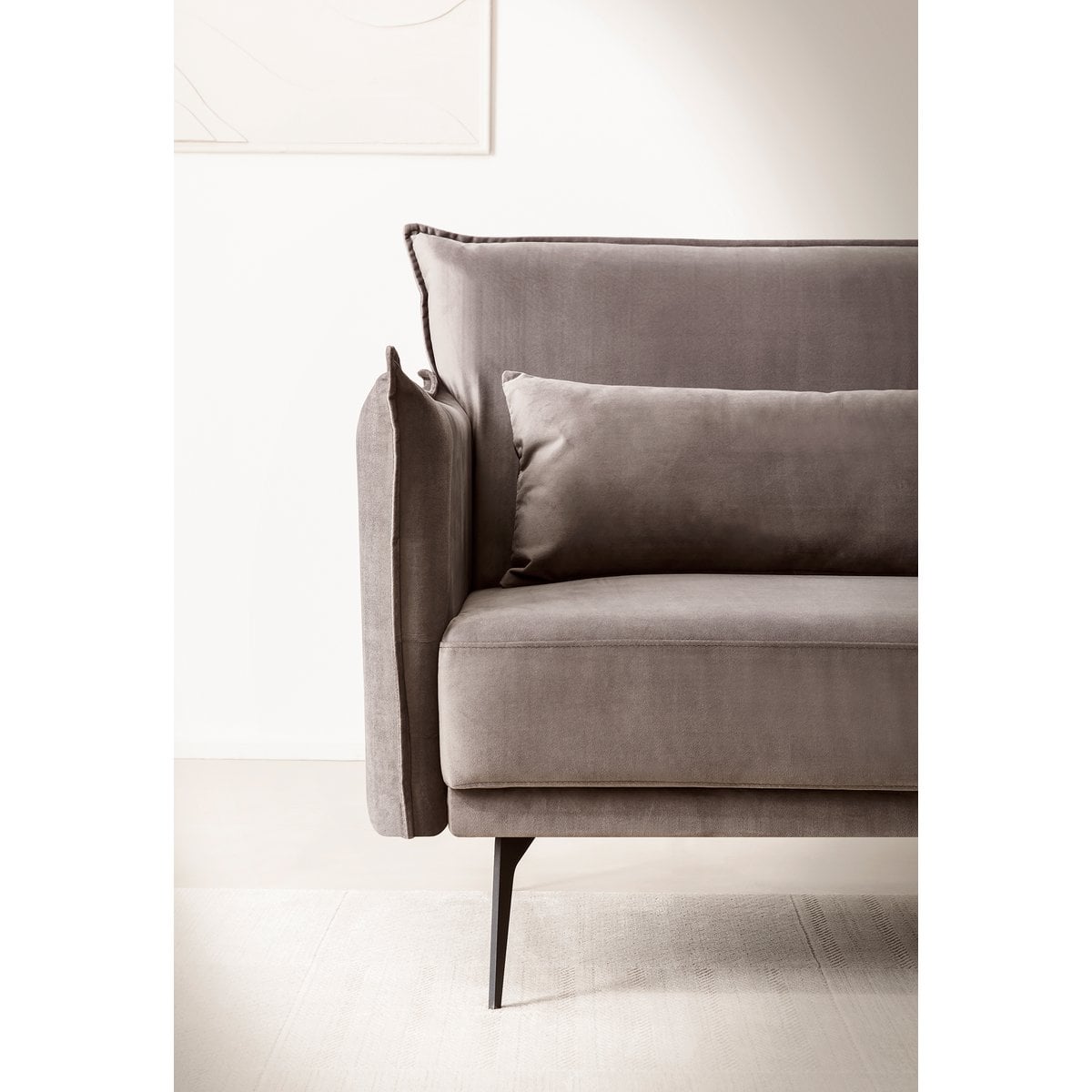 3-Sitzer Sofa Samt Grau – Bild 10