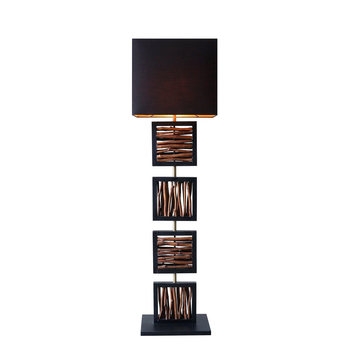 Stehleuchte Treibholz Natur/Schwarz 163 cm