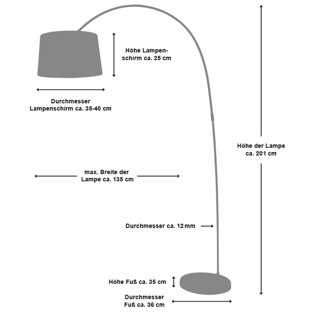 Bogenlampe 205 cm weiß – Bild 4