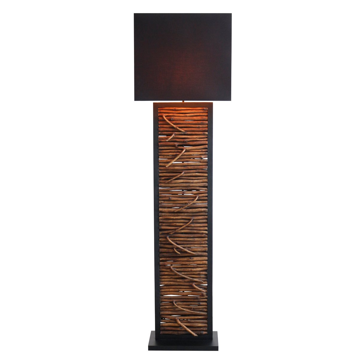 Stehleuchte Treibholz Natur/Schwarz 163 cm