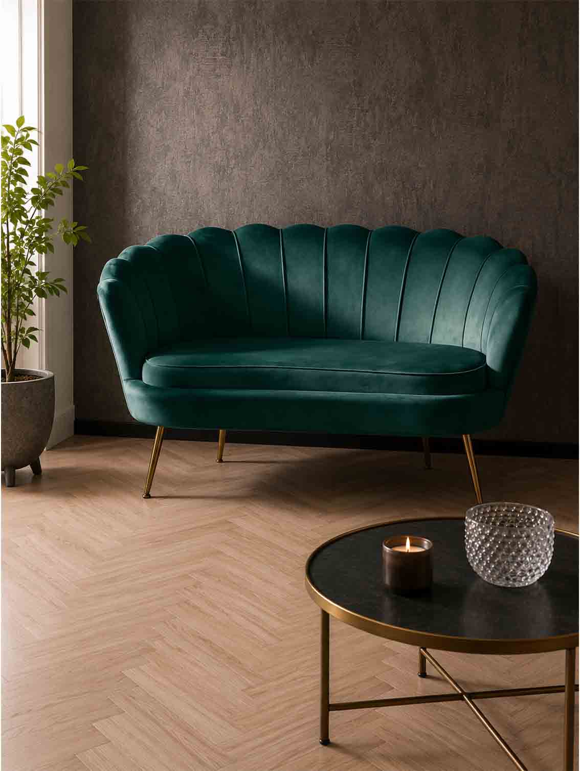 Muschelsofa aus Samt – Bild 3
