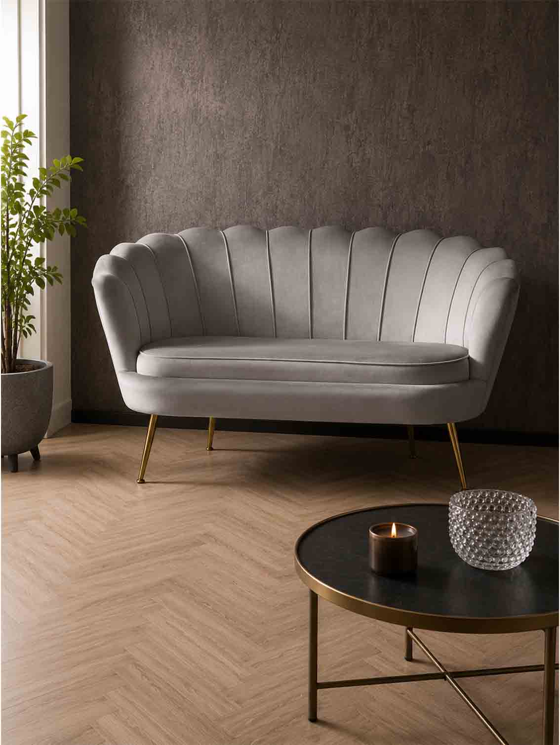 Muschelsofa aus Samt – Bild 2