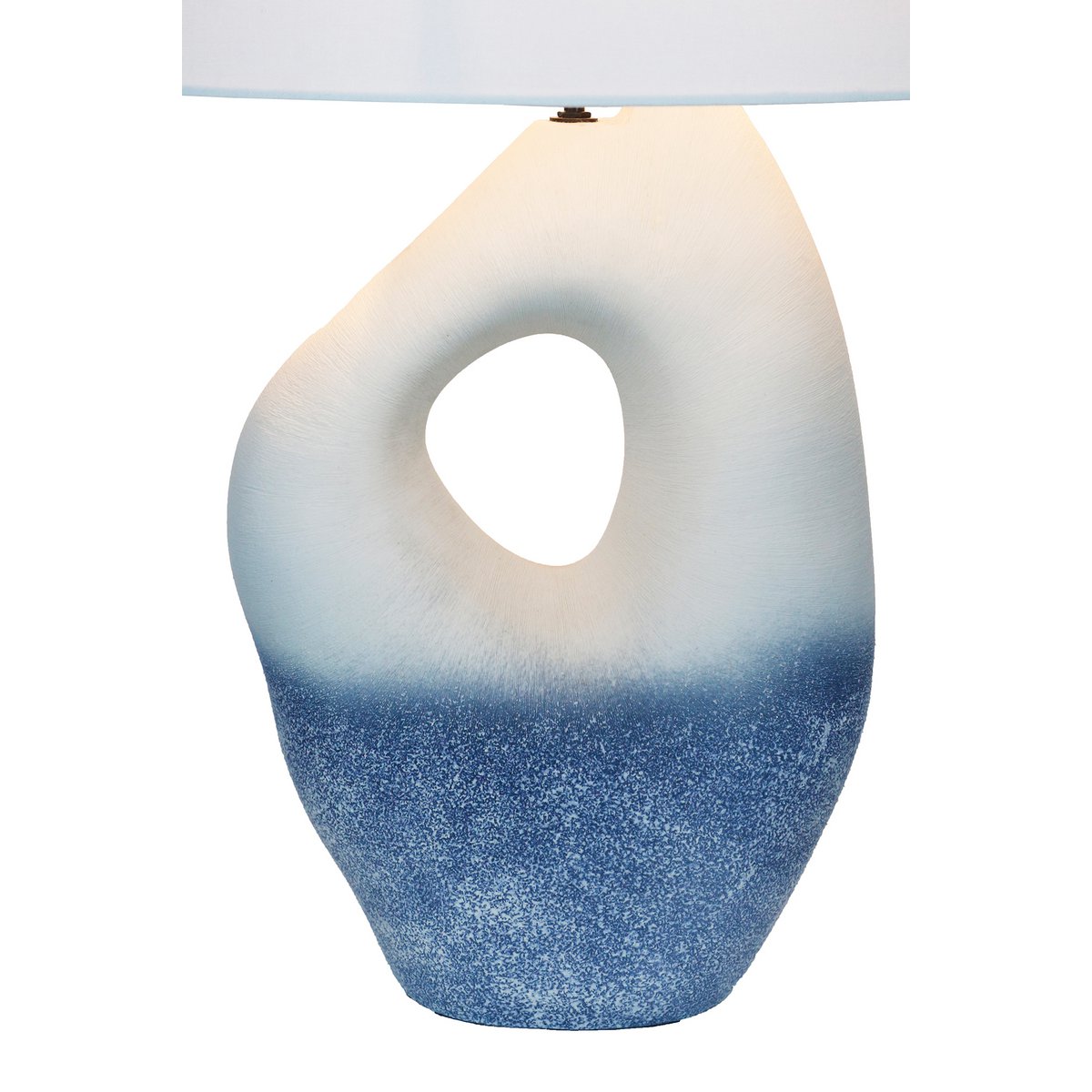 Tischleuchte Keramik/Leinen Blau/Weiß – Bild 9