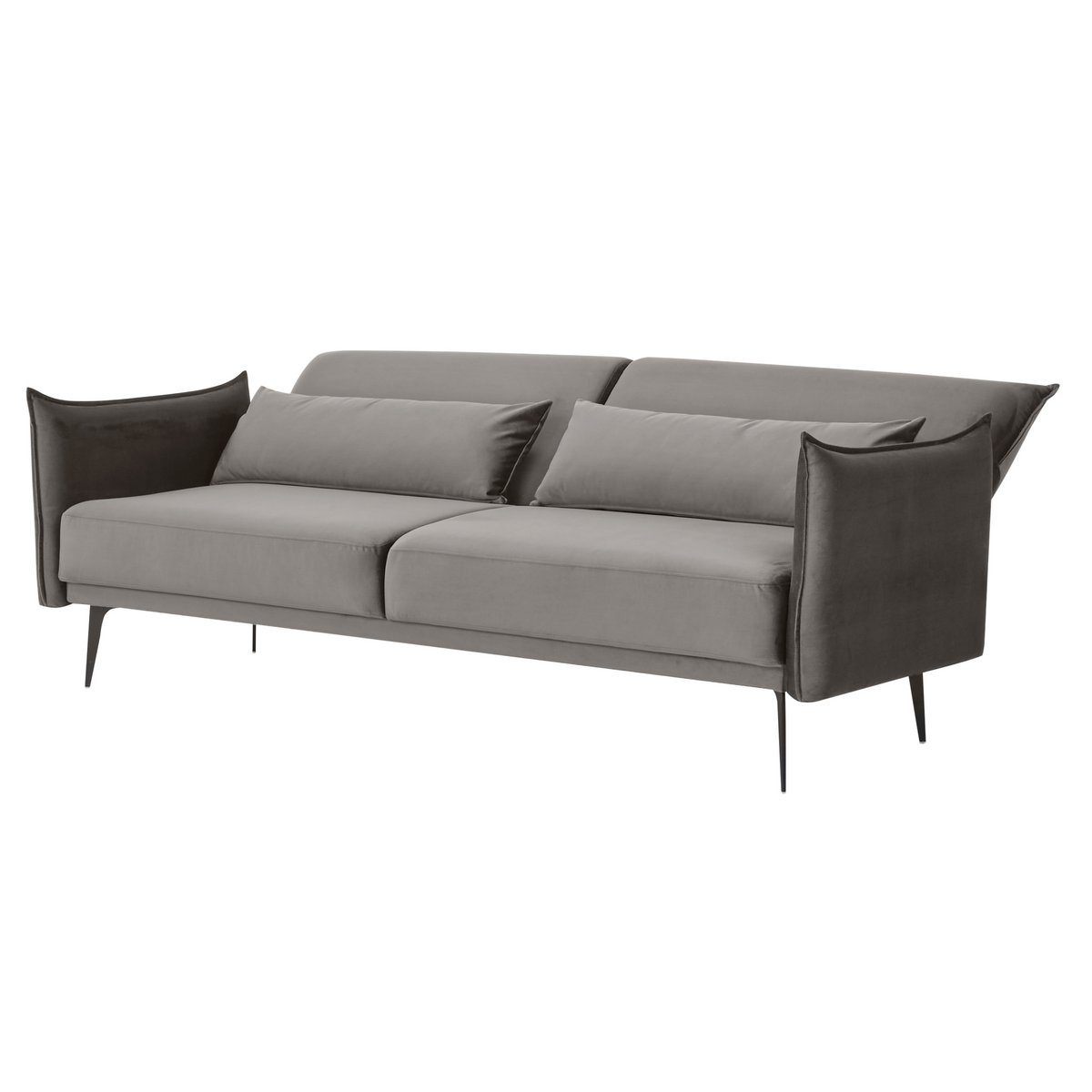 3-Sitzer Sofa Samt Grau – Bild 4