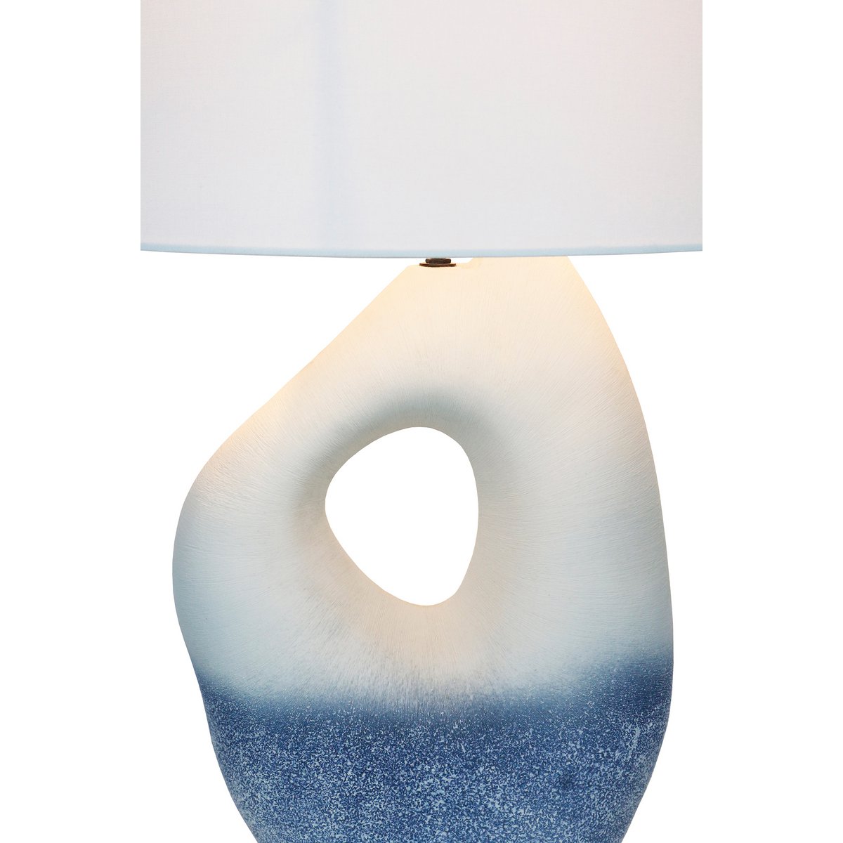 Tischleuchte Keramik/Leinen Blau/Weiß – Bild 8
