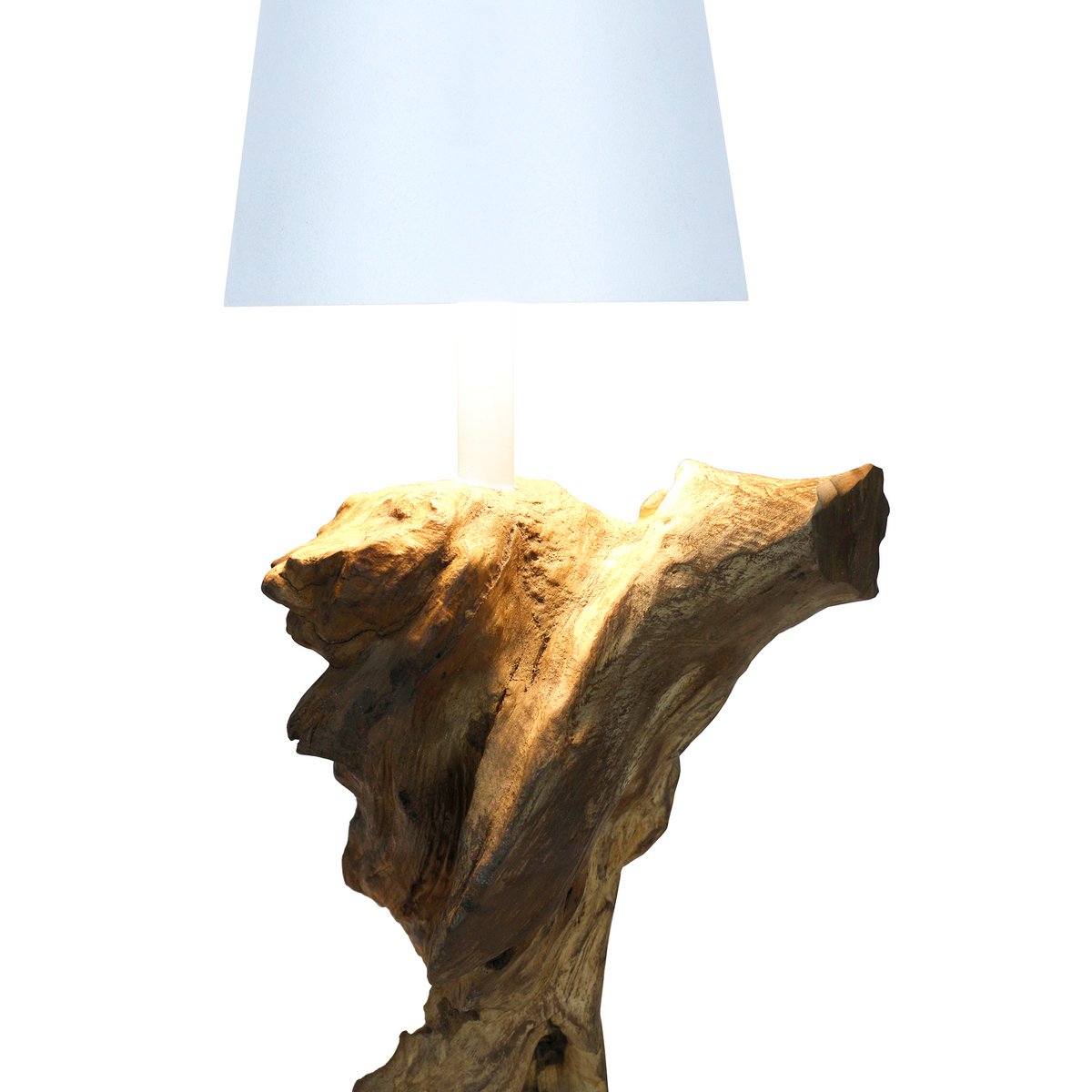 Tischleuchte 29 cm Natur/Weiß mit LED-Akku – Bild 4