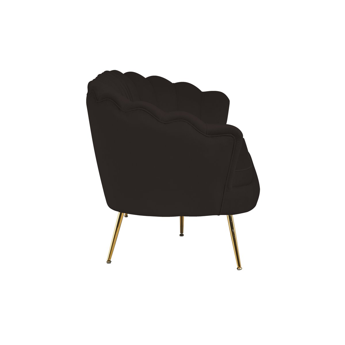 Muschelsofa 3-Sitzer aus Samt Schwarz – Bild 5