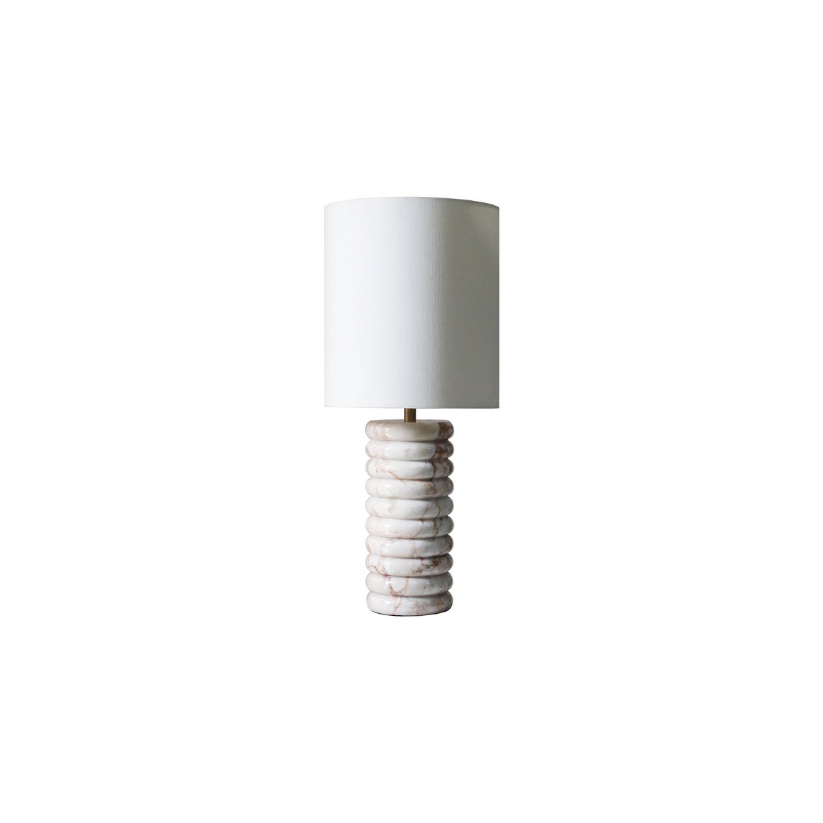 Tischleuchte Marmor/Leinen Beige – Bild 2