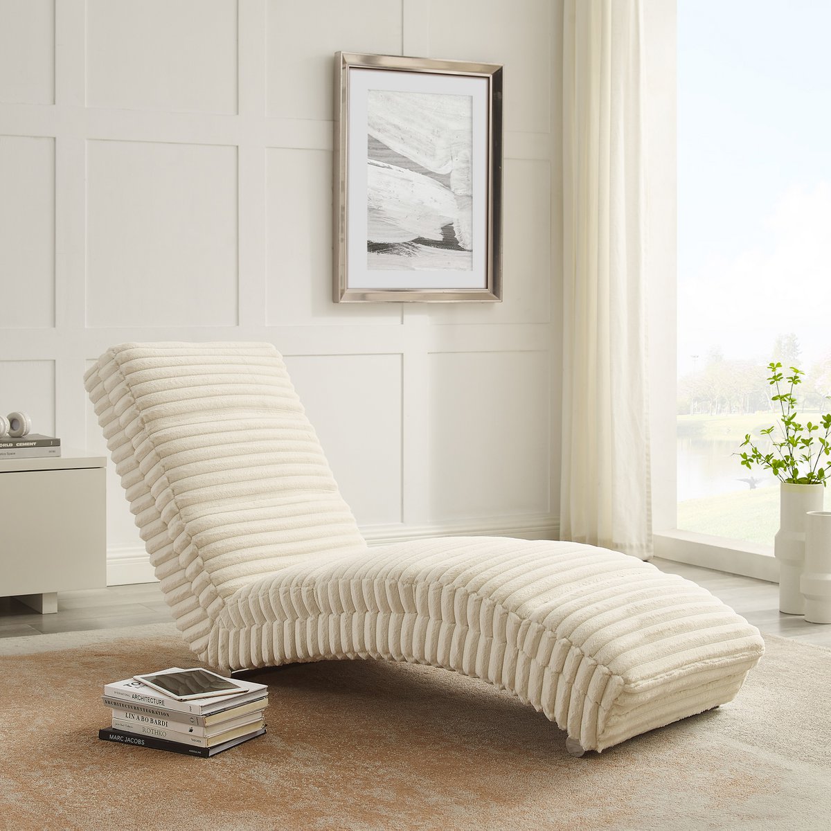 Chaiselongue Plüsch-Cord – Bild 2
