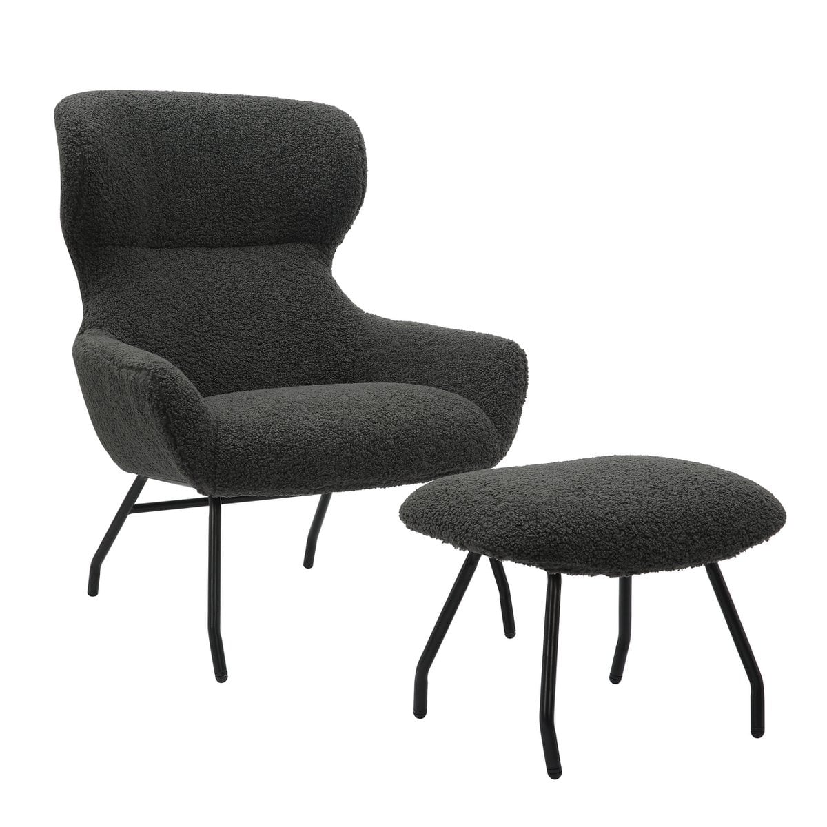Sessel und Hocker Set Teddyfell
