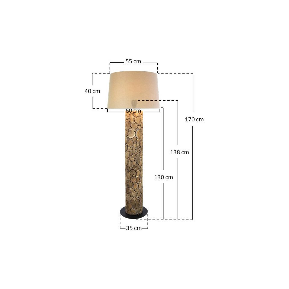 Stehleuchte Treibholz Natur/Weiß 170 cm – Bild 10