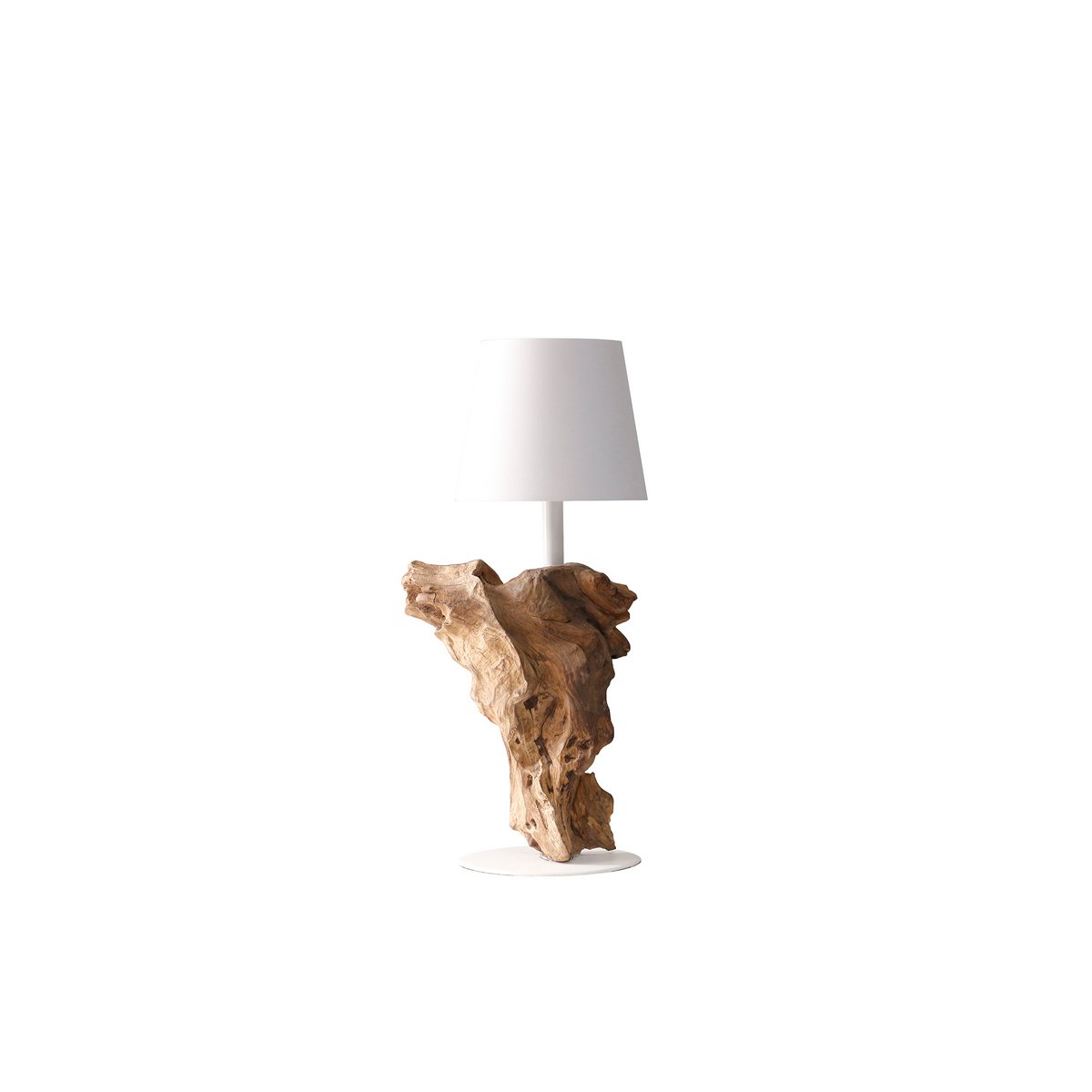 Tischleuchte 29 cm Natur/Weiß mit LED-Akku – Bild 2