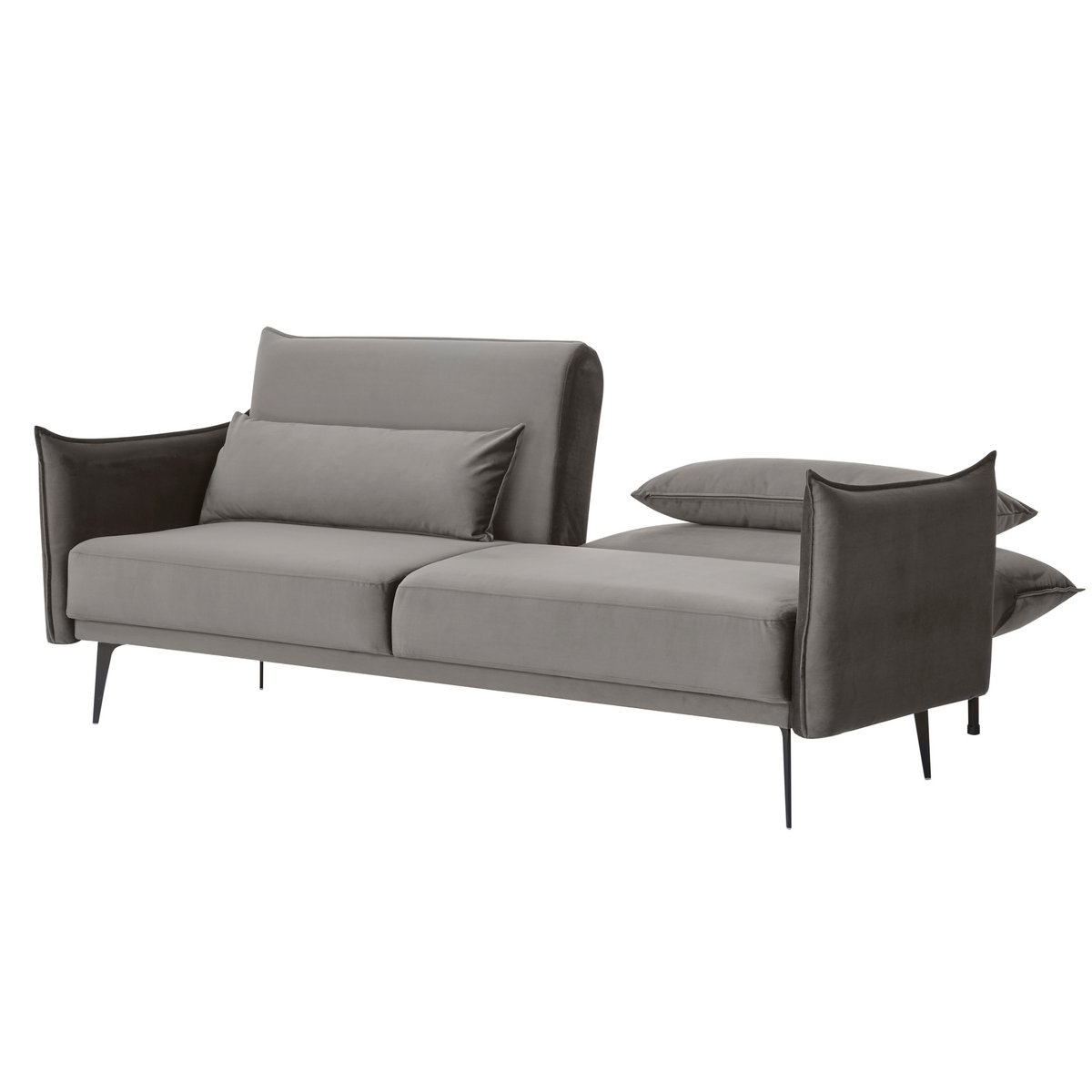 3-Sitzer Sofa Samt Grau – Bild 6