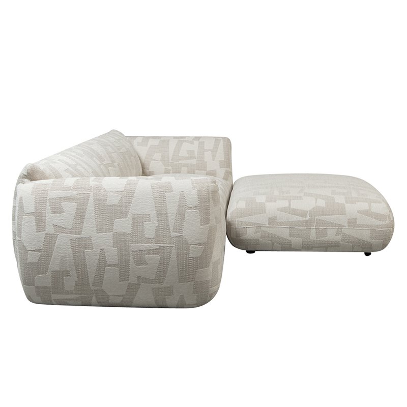 Sofa Amsterdam 2,5-Sitzer + Ottomane Weiße Glyphen – Bild 4