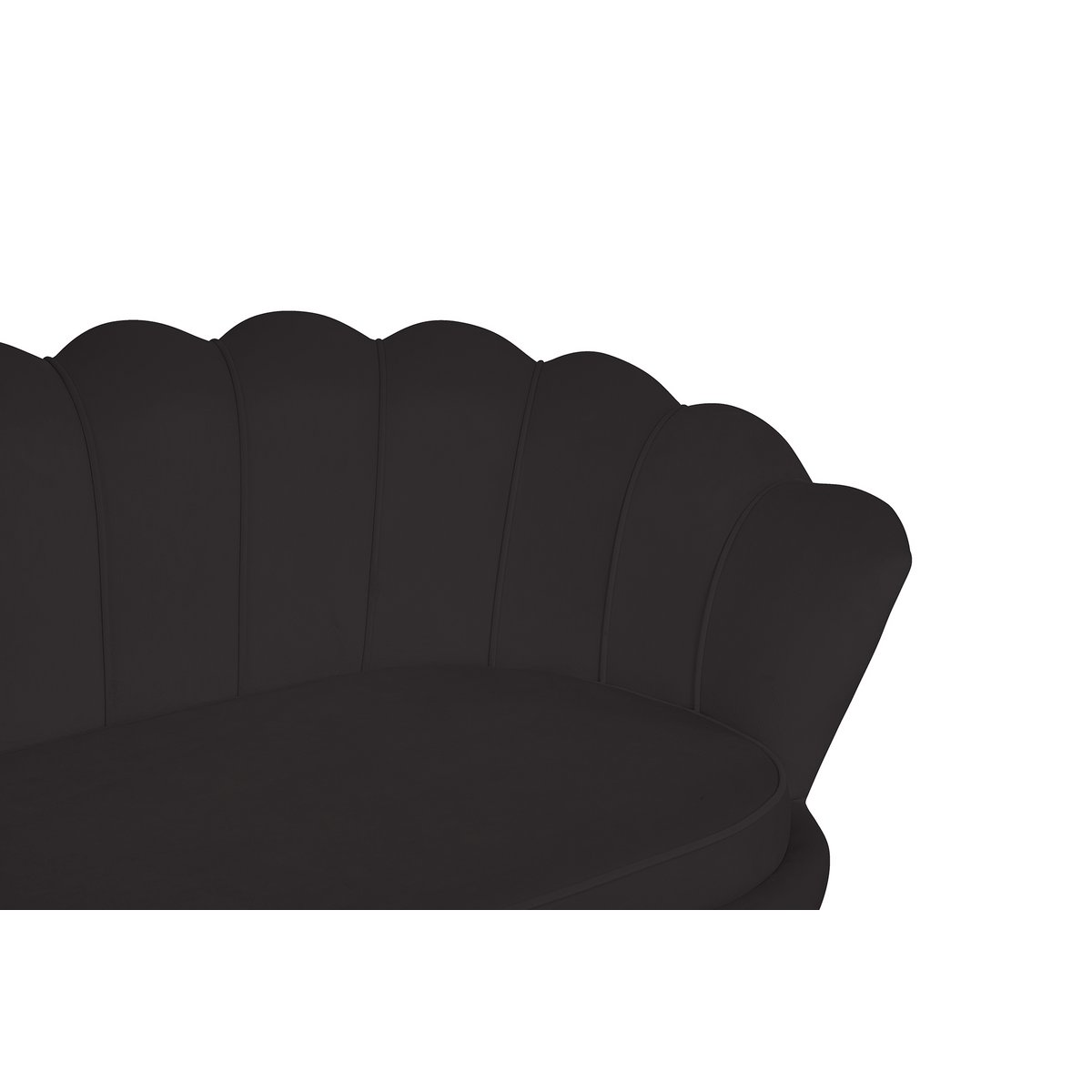 Muschelsofa 3-Sitzer aus Samt Schwarz – Bild 4