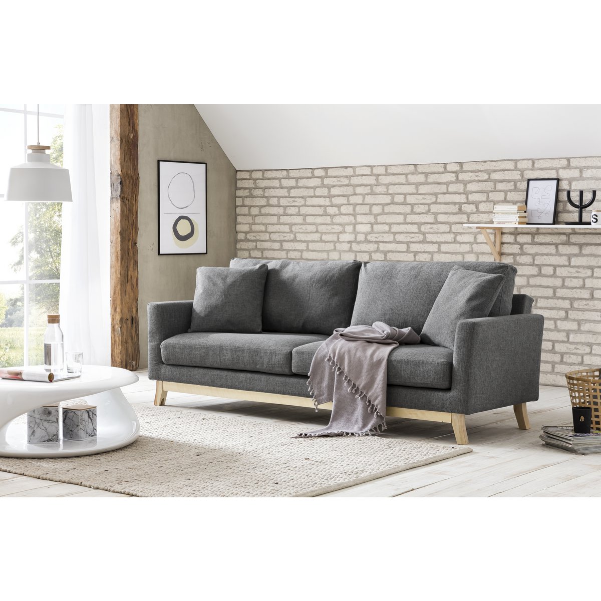 Couchtisch 80x80x33 cm weiß Fiberglas – Bild 6