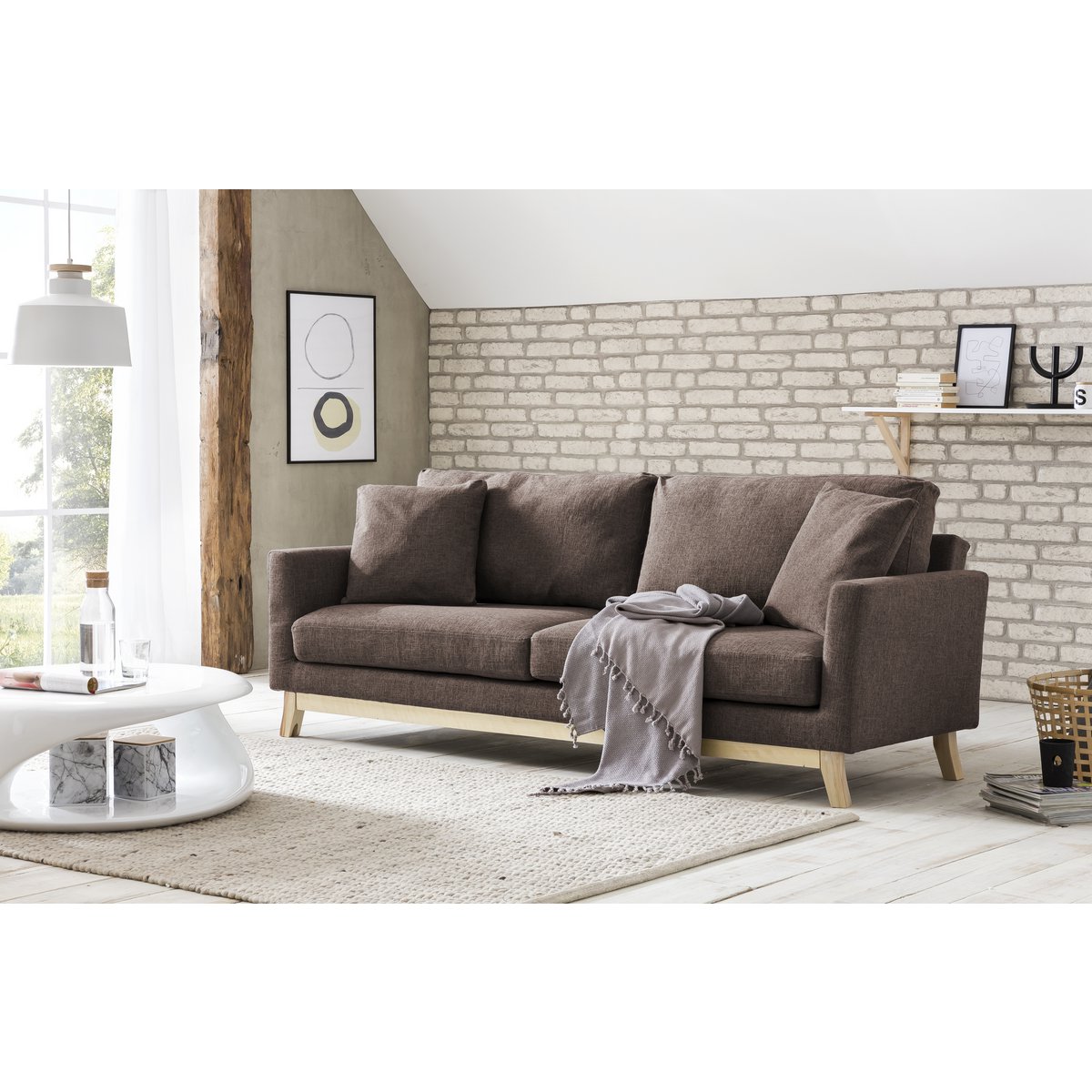 Couchtisch 80x80x33 cm weiß Fiberglas – Bild 7