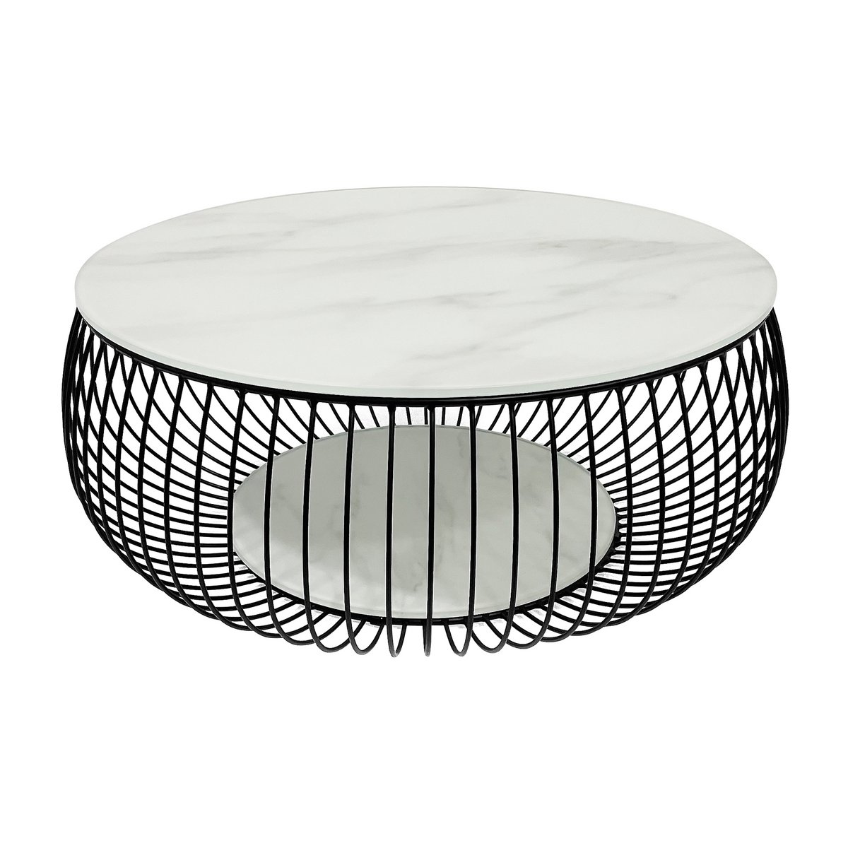 Couchtisch Ø 86 cm Schwarz/Weiß – Bild 3