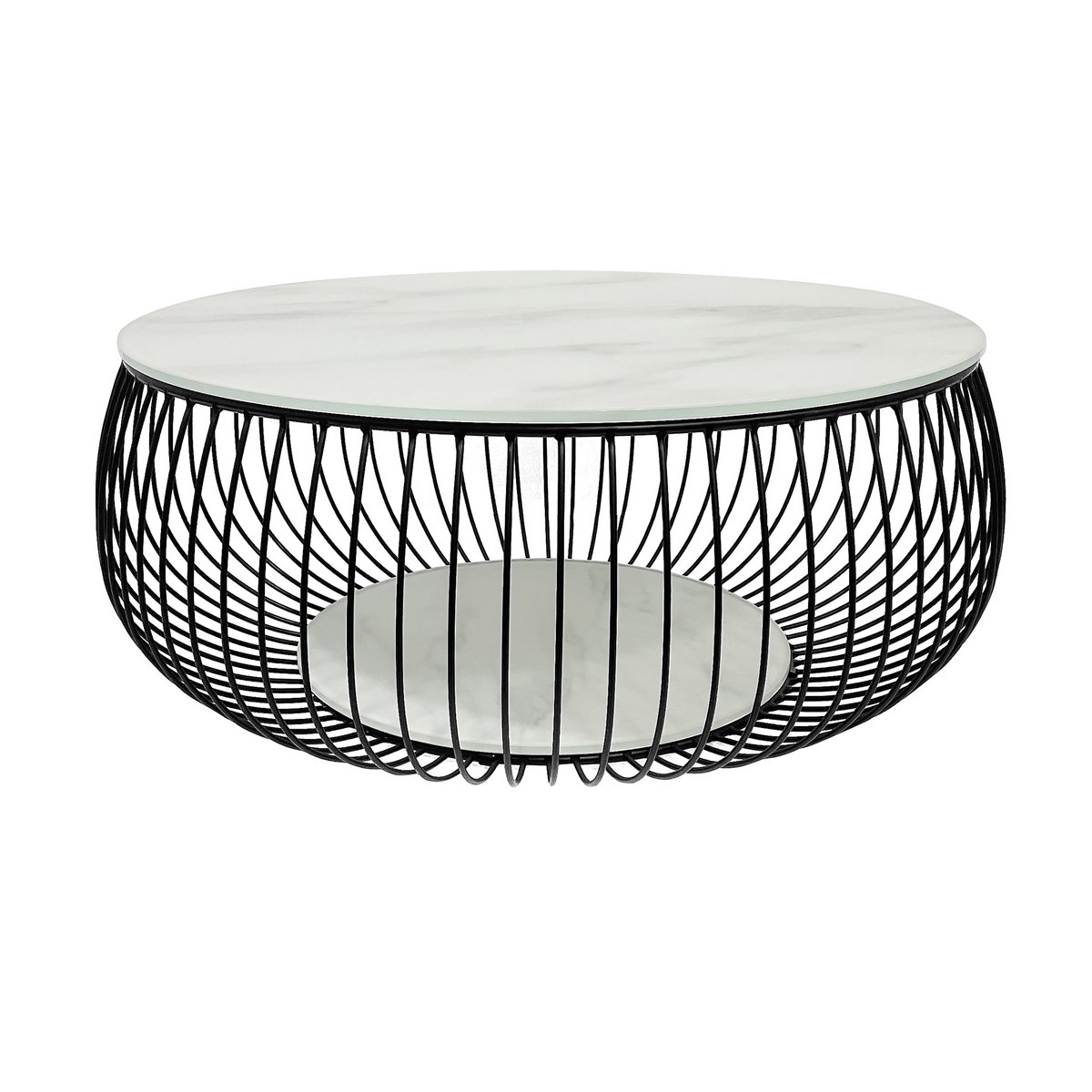 Couchtisch Ø 86 cm Schwarz/Weiß – Bild 4