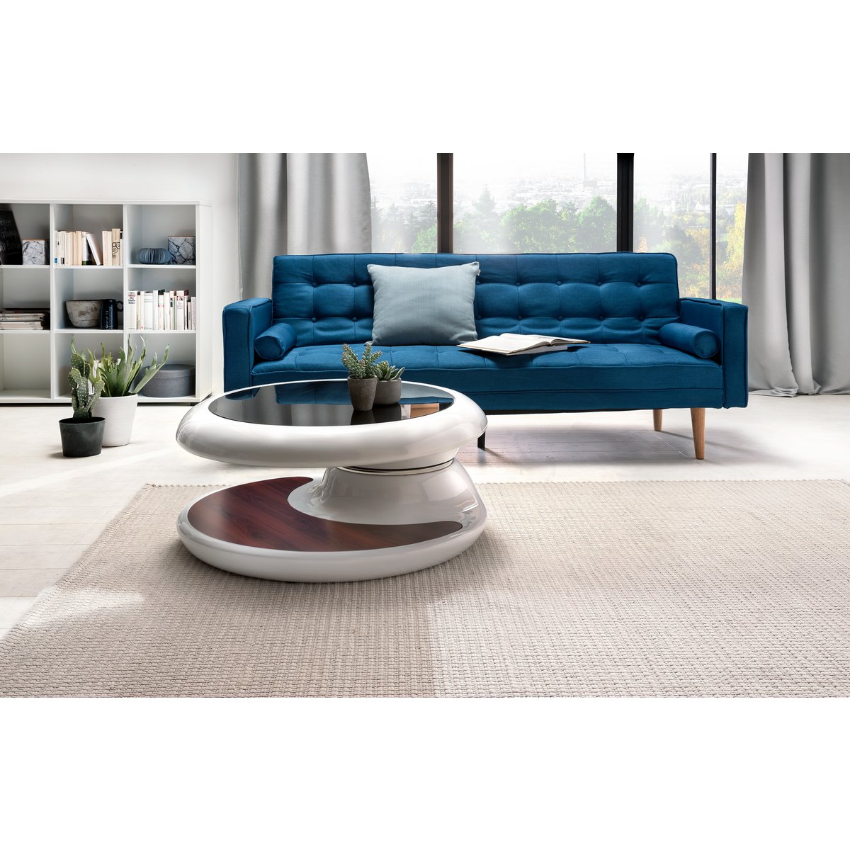 Couchtisch 90x90x42 cm weiß – Bild 2