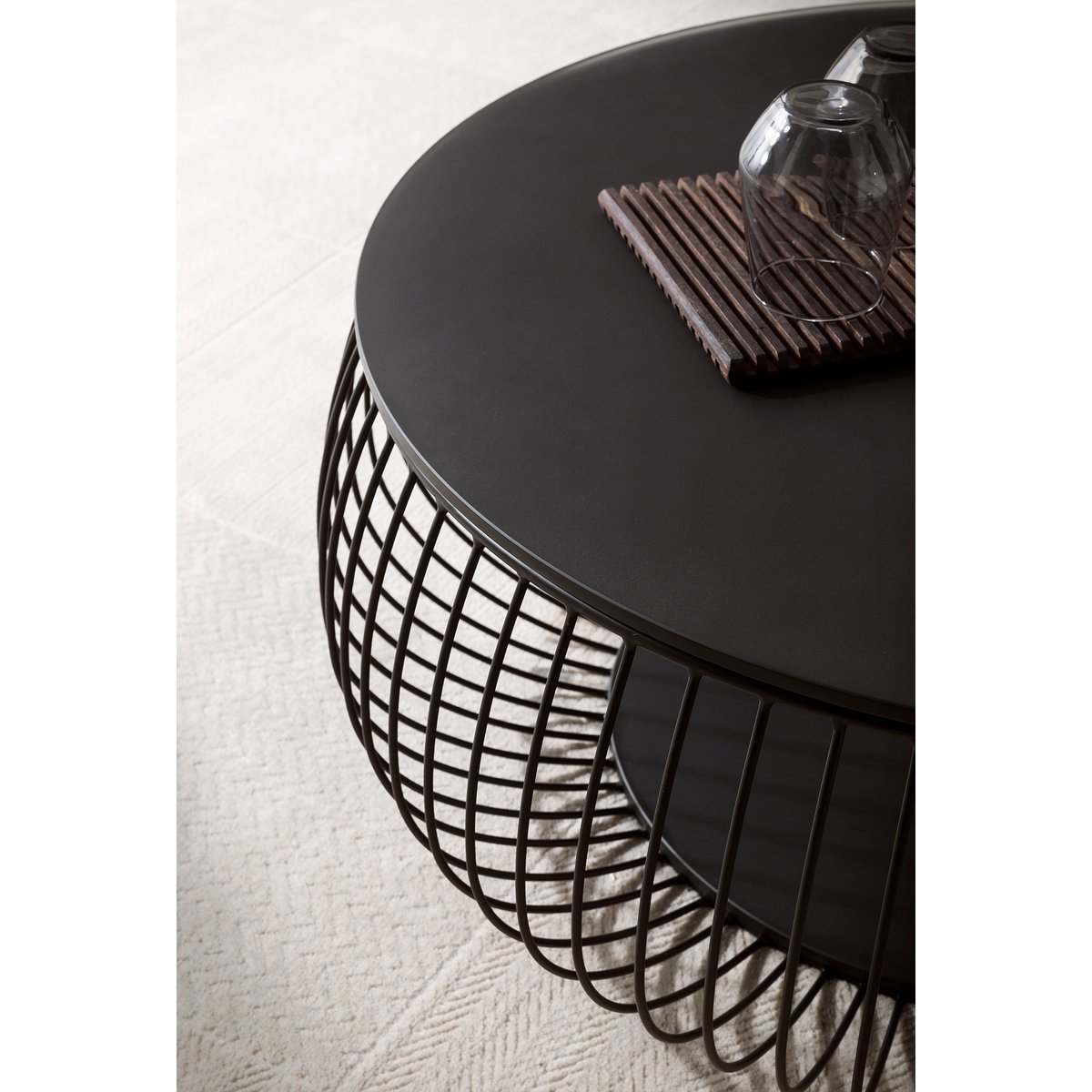 Couchtisch Ø 86 cm Schwarz – Bild 5