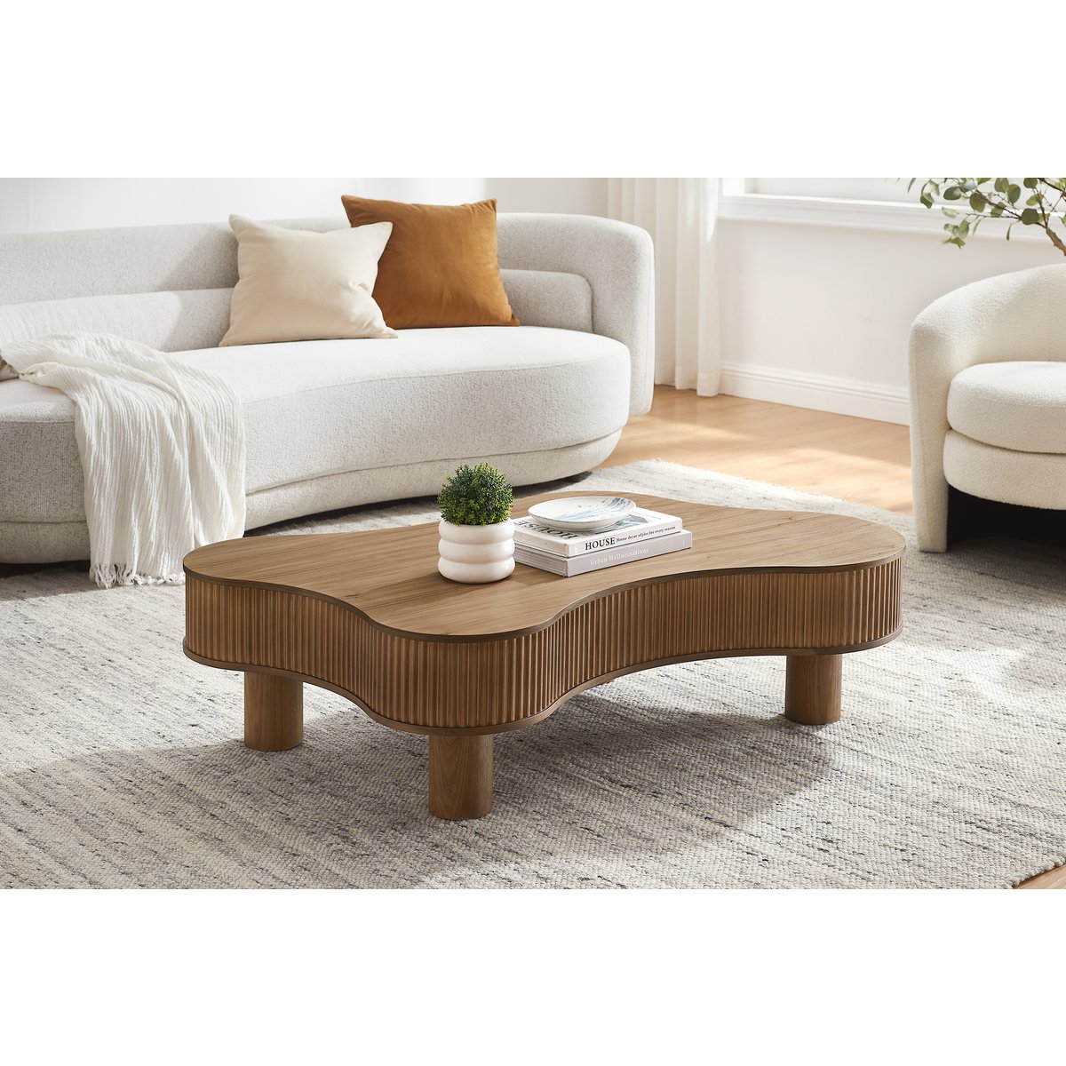 Couchtisch 116x77 cm Walnuss – Bild 2
