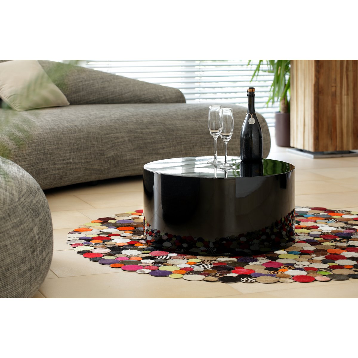 Couchtisch Ø 60 cm rund schwarz – Bild 3