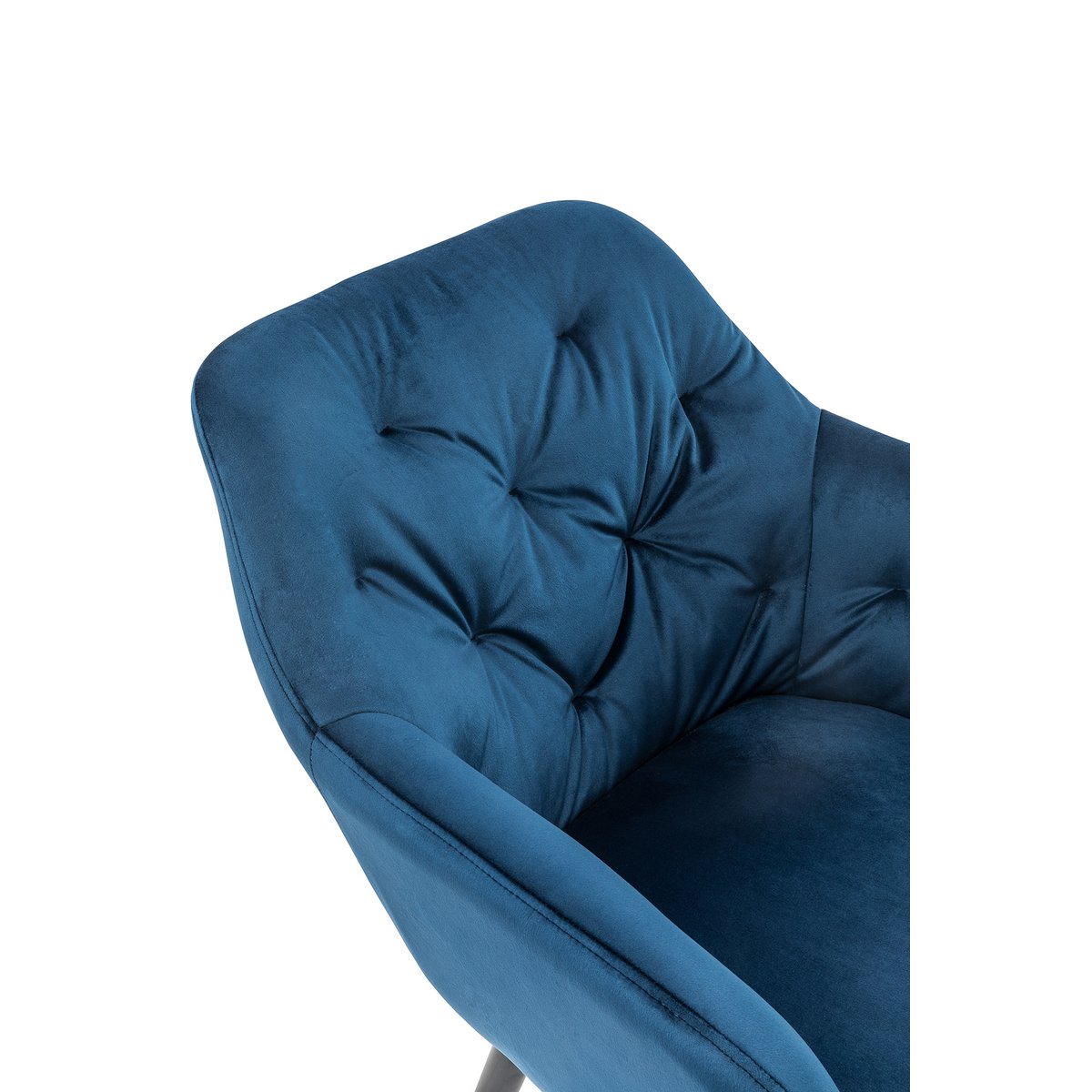 Armlehnstuhl blau Samt – Bild 5