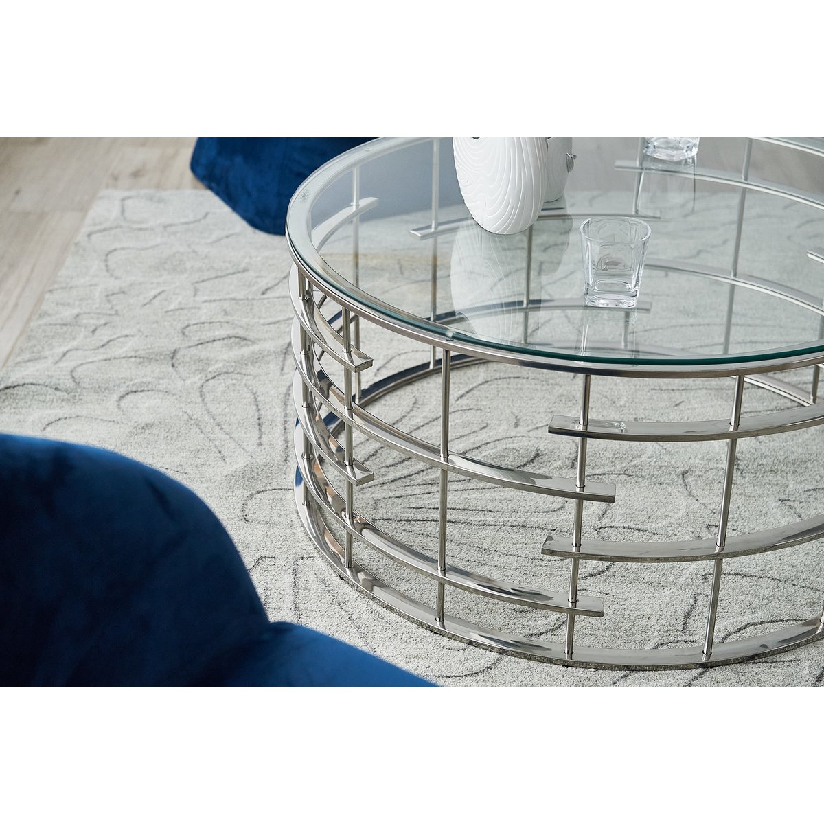 Couchtisch Silber Ø 90 cm – Bild 8