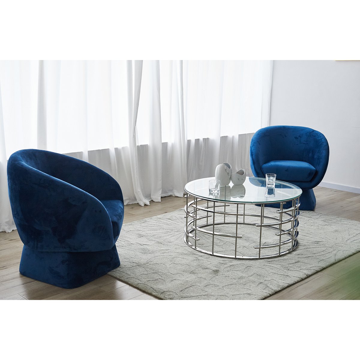 Couchtisch Silber Ø 90 cm – Bild 7