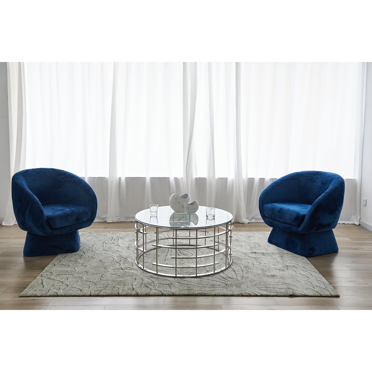 Couchtisch Silber Ø 90 cm – Bild 6