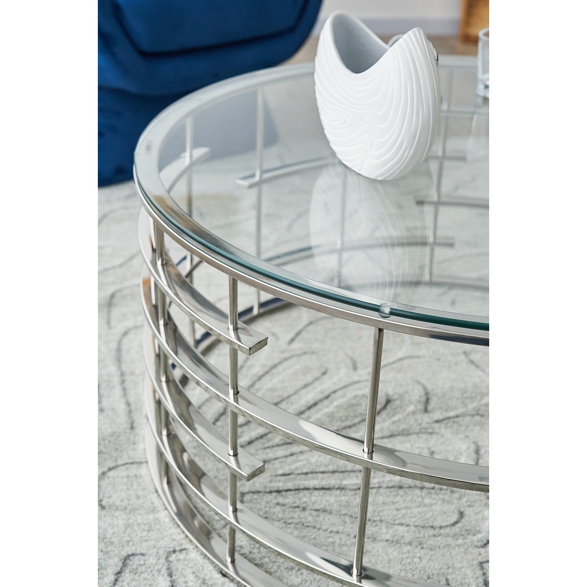 Couchtisch Silber Ø 90 cm – Bild 9