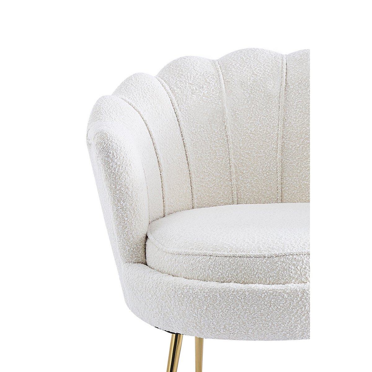 Muschelsessel mit Bouclé-Stoff – Bild 6