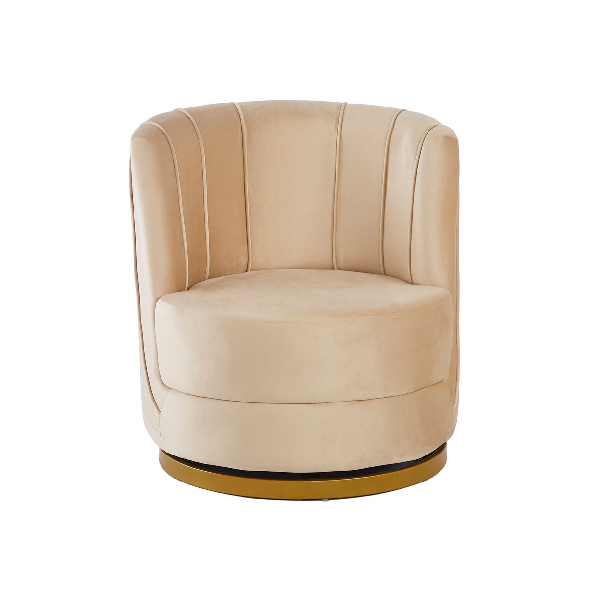 Drehsessel aus Samt Beige – Bild 3