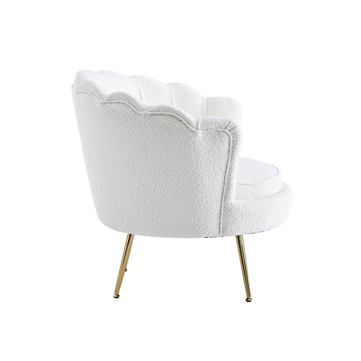 Muschelsessel mit Bouclé-Stoff – Bild 4