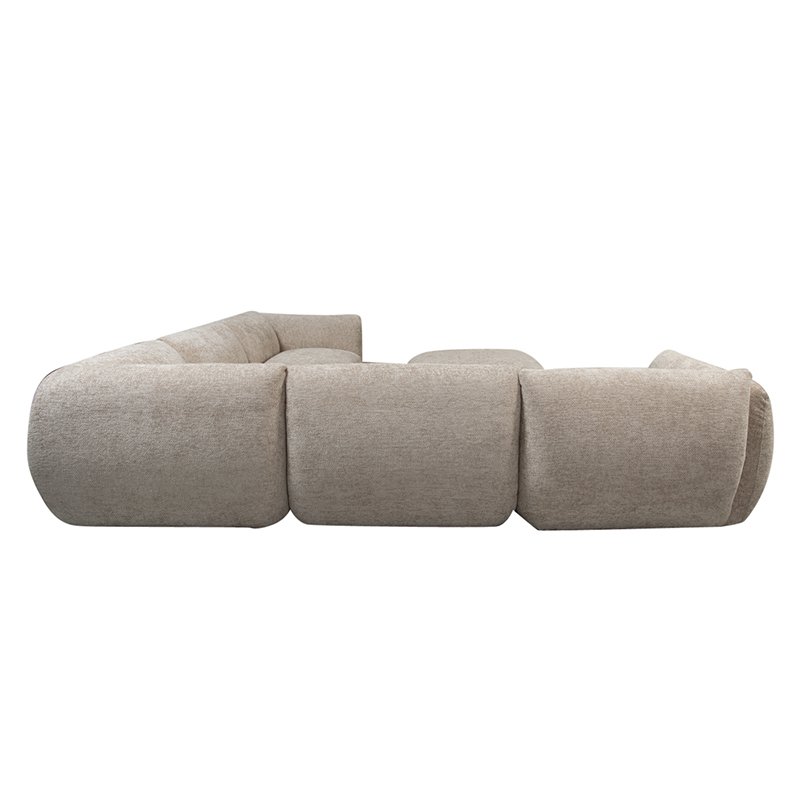 Sofa Amsterdam 6-Sitzer Ecksofa + Ottomane Sofa Latte – Bild 5