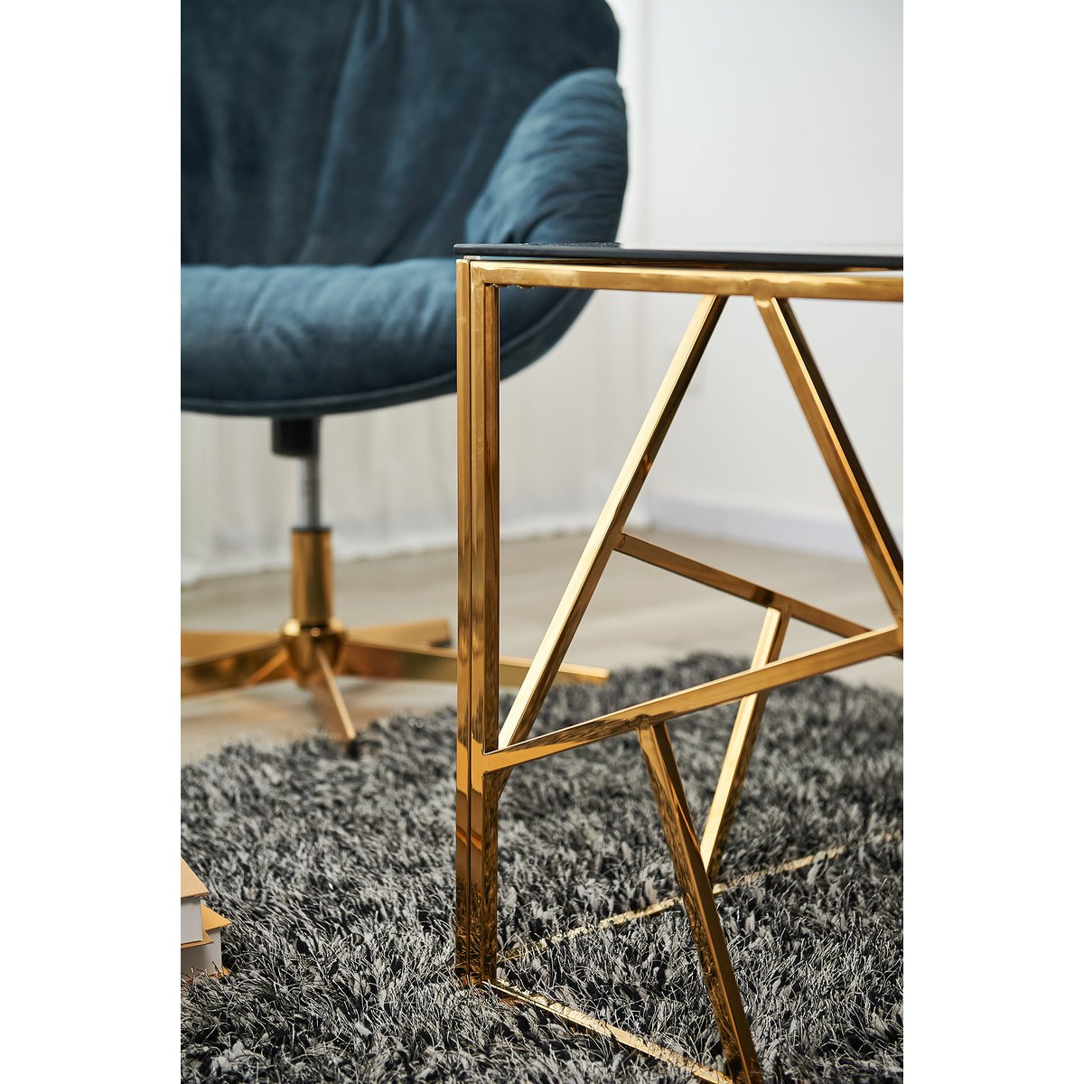 Beistelltisch Gold/Grau 55x55 cm – Bild 12